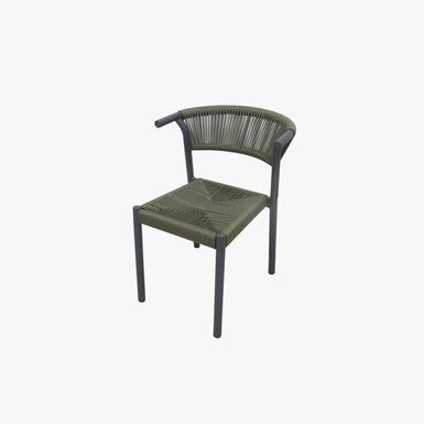 Silla de ratan verde Prado 54x63x77cm