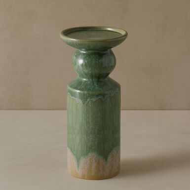 Candelabro de gres verde Narea 24cm