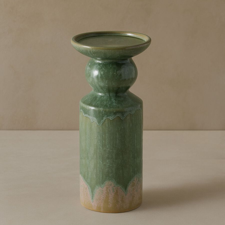 Candelabro de gres verde Narea 24cm