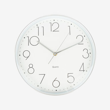 Reloj de pared plateado Ø30cm
