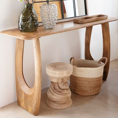 Mesa auxiliar de madera paulownia Adara &Oslash;28x40cm