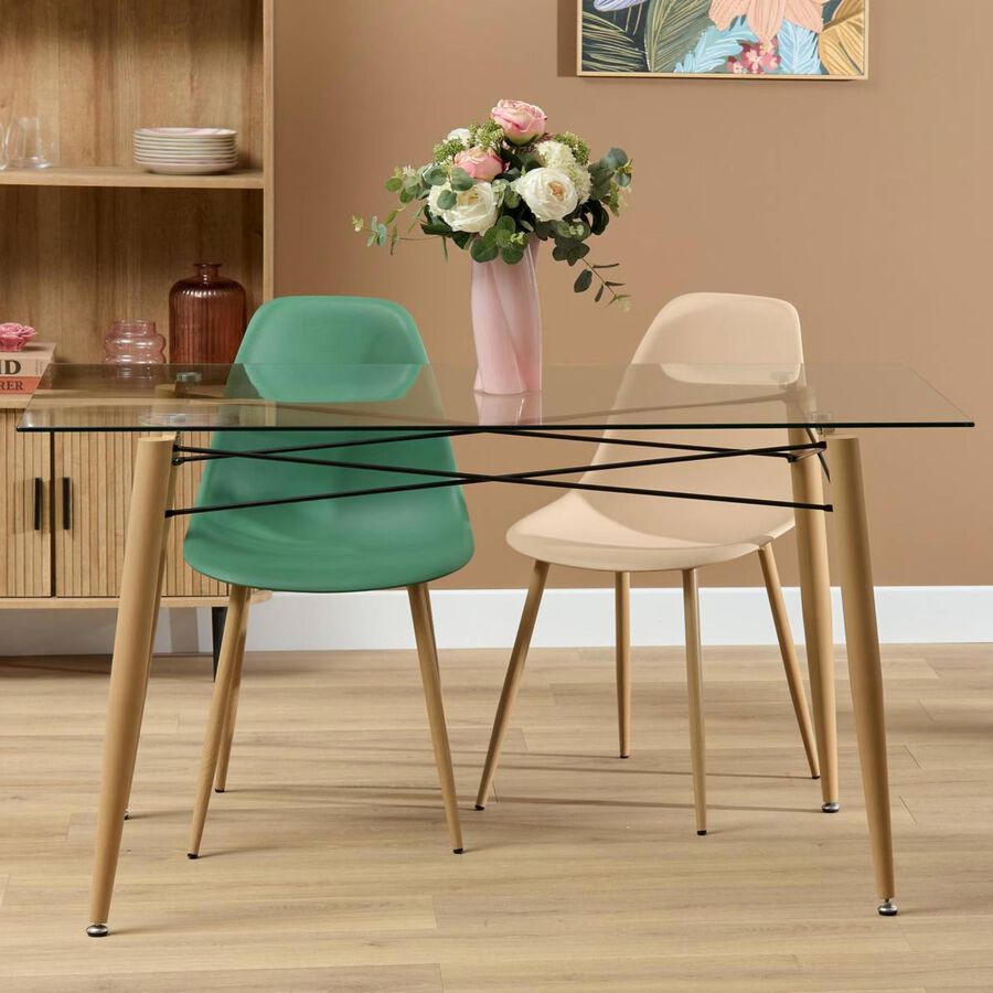 Silla de comedor de polipropileno verde Orel 