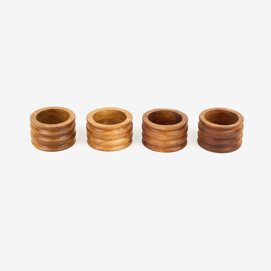 Set de 4 servilleteros de madera &Oslash;5cm