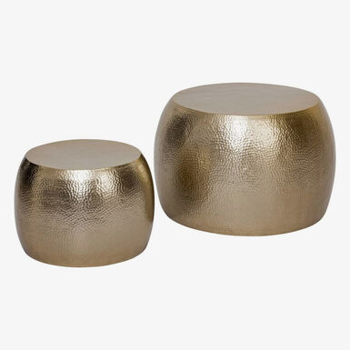 Set de 2 mesas de centro doradas de metal Taryn  &Oslash;70-50cm
