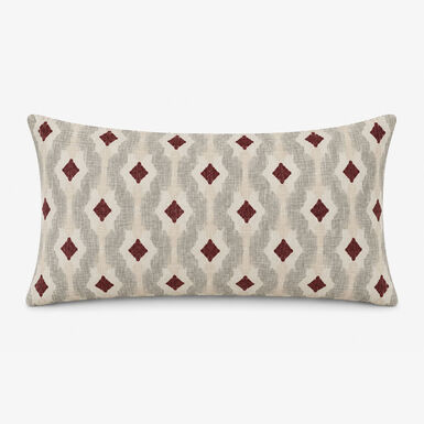 Funda de coj&iacute;n reversible roja de algod&oacute;n y poli&eacute;ster Sira 30x45cm