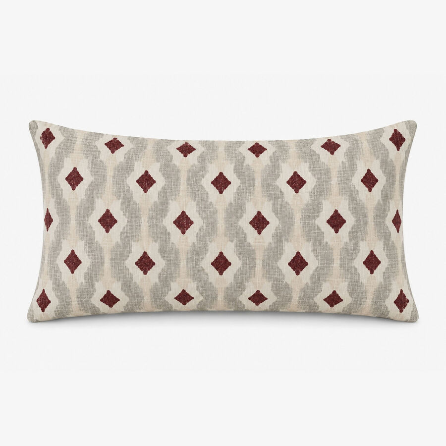 Funda de coj&iacute;n reversible roja de algod&oacute;n y poli&eacute;ster Sira 30x45cm