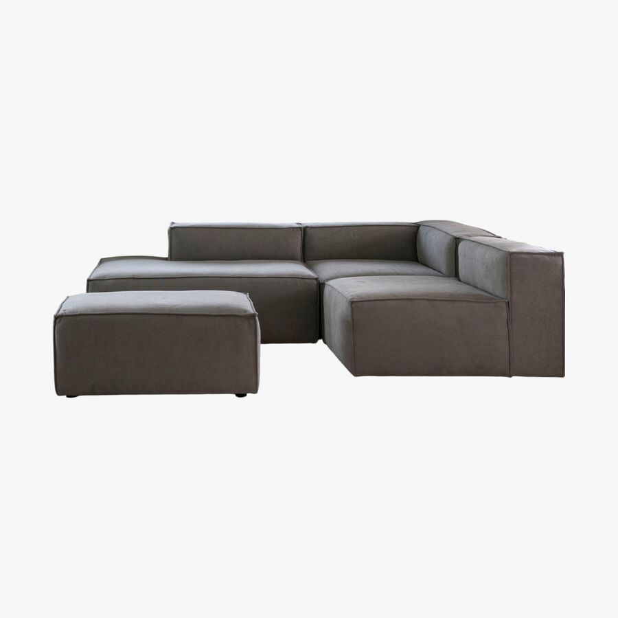 Sofá modular con chaise longue gris Arlo 350x170cm Clau&Chloe