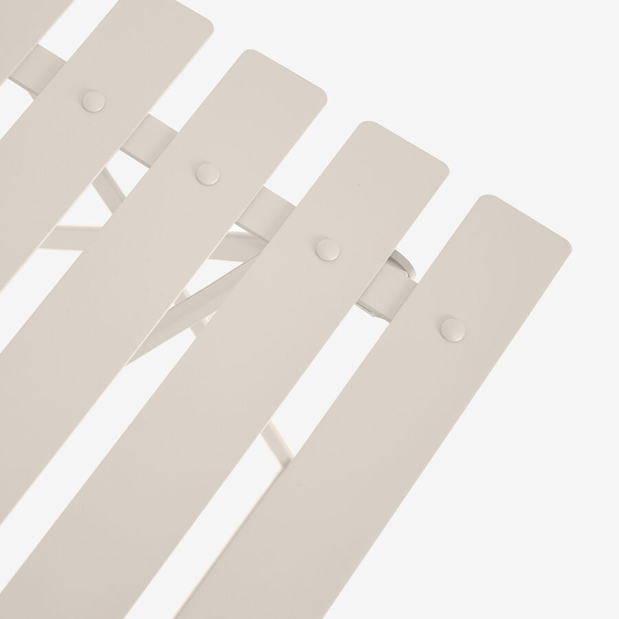 Set de jard&iacute;n de mesa y 2 sillas de acero gris claro Bistro