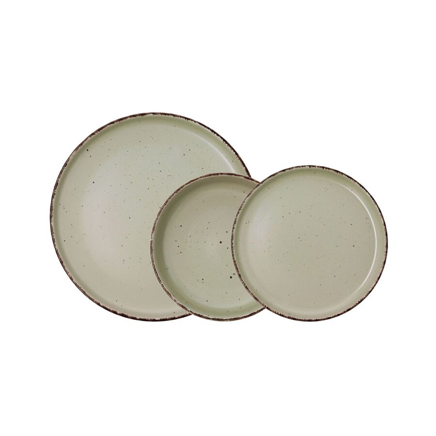 Vajilla de 12 piezas de cerámica verde Iria