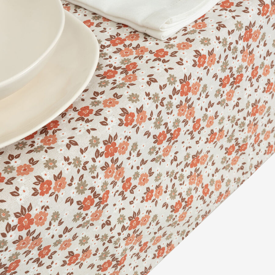 Mantel de algod&oacute;n reciclado melocot&oacute;n Alba 135x250cm