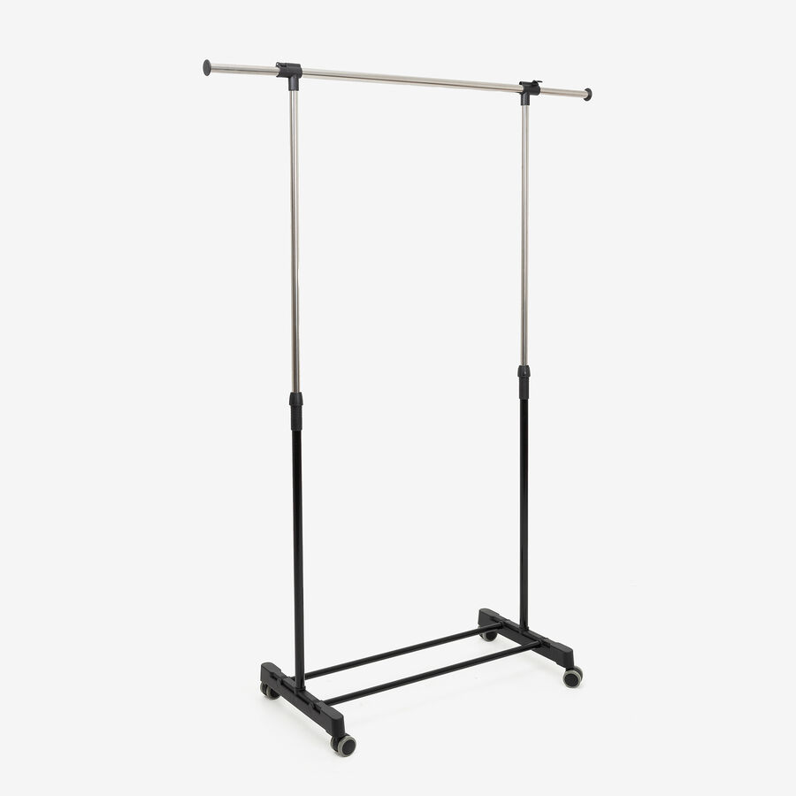 Perchero pie con ruedas negro 120x42x165cm