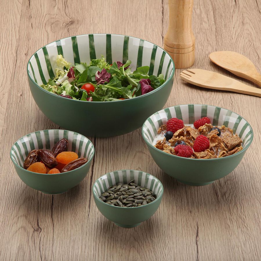 Ensaladera cer&aacute;mica verde Lisa 22cm