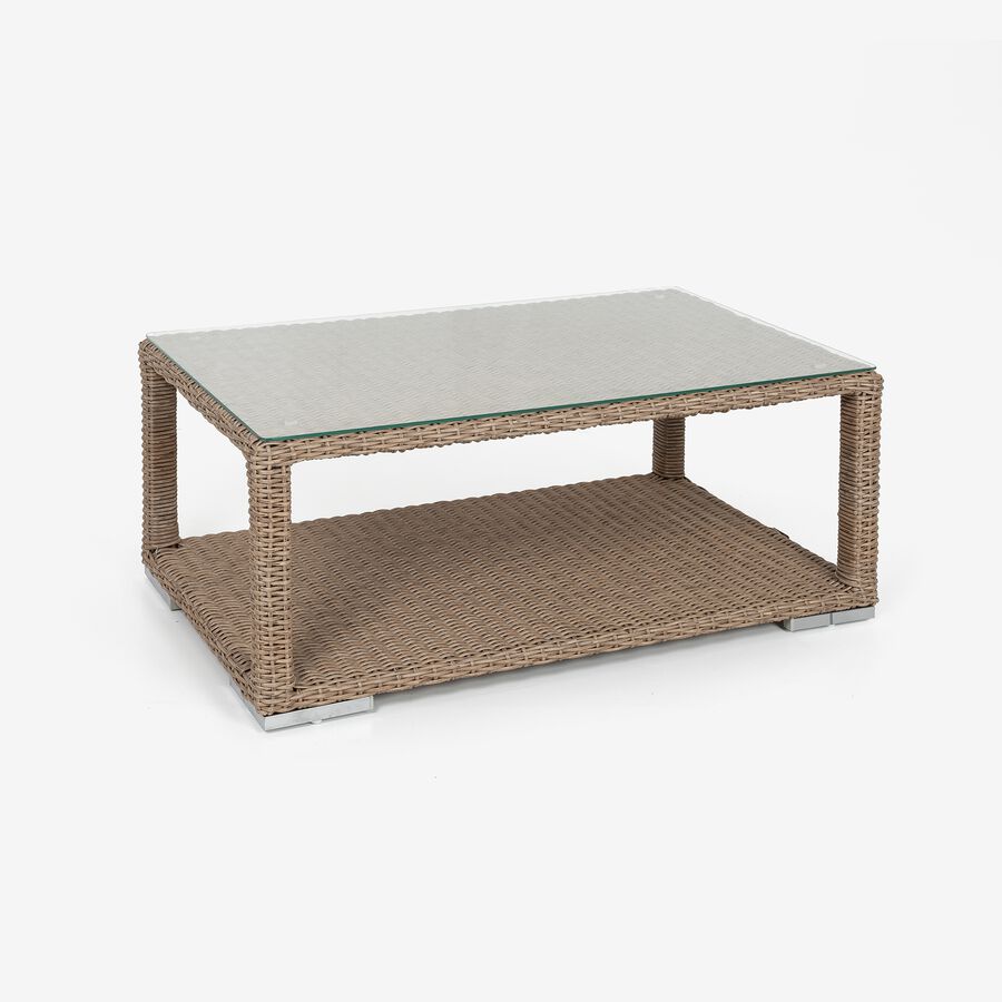 Set de jard&iacute;n de 4 piezas de rat&aacute;n sint&eacute;tico beige Zanz&iacute;bar