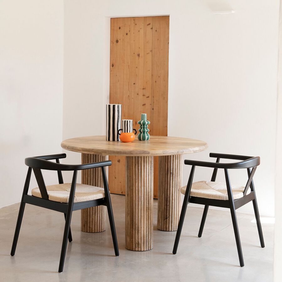 Silla de comedor de madera de haya negra Lilia 56x56x73cm