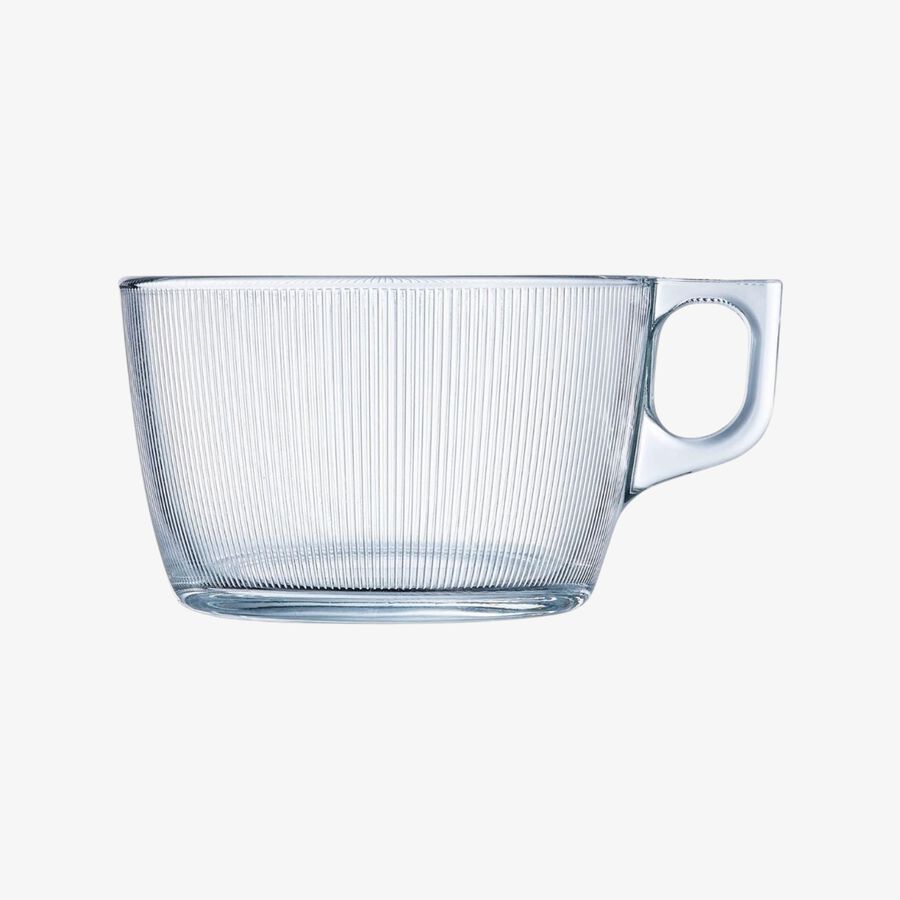 Taza jumbo de vidrio transparente Stria 50c