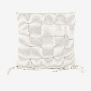 Coj&iacute;n de silla de algod&oacute;n con rayas beige Stripes 40x40cm