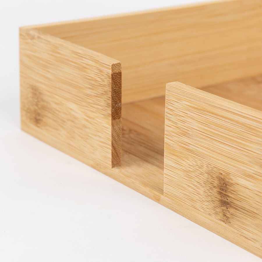 Servilletero madera de bamb&uacute; 21x21x6cm