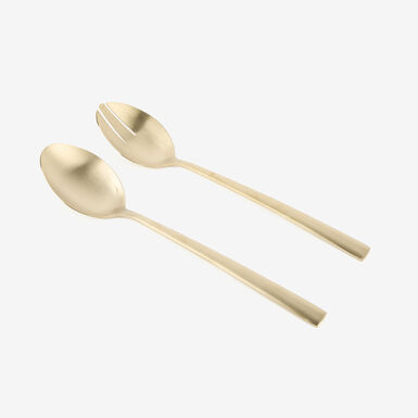 Set de 2 cubiertos para ensalada de acero inoxidable dorados 30cm