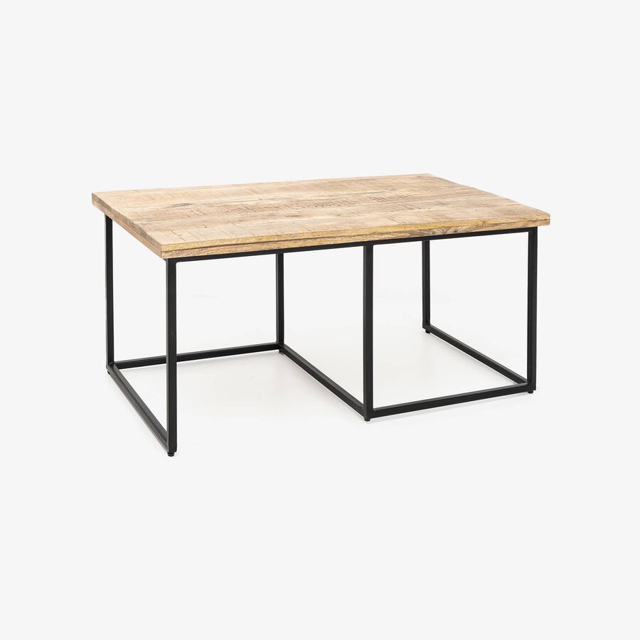 Conjunto de 3 mesas auxiliares de madera de mango Bremen