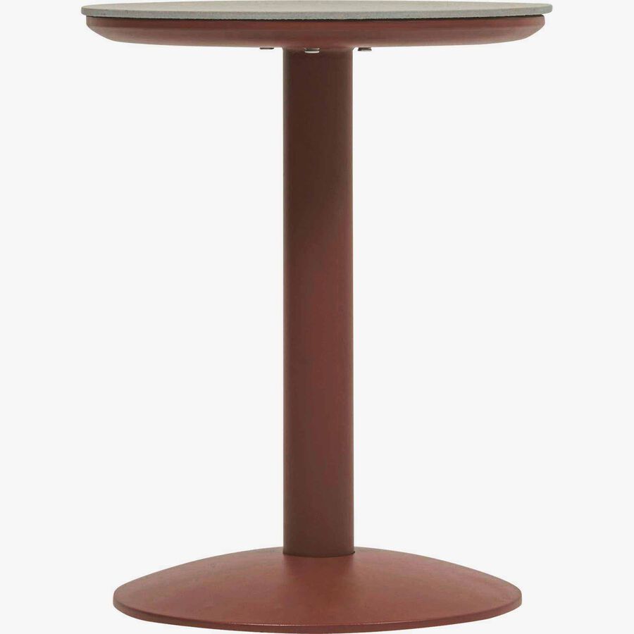 Mesa auxiliar de jard&iacute;n de acero caoba Solena &Oslash;40x50cm