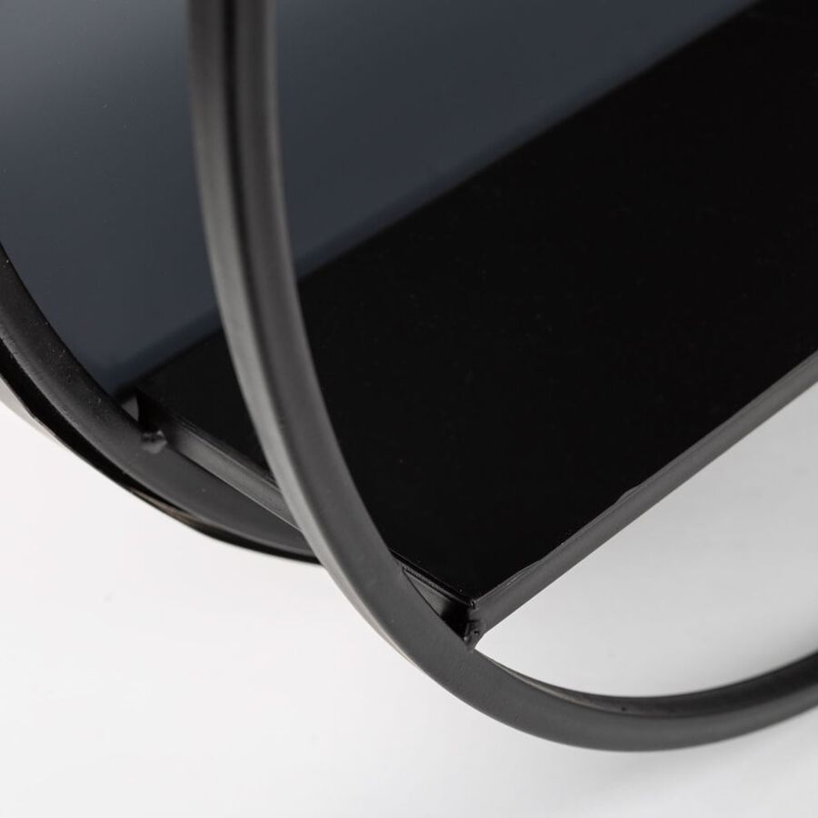 Espejo redondo de metal negro 50cm