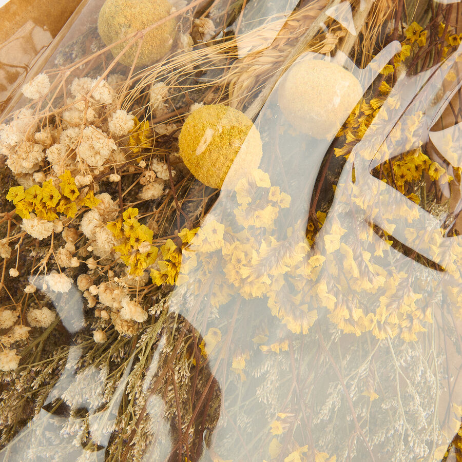 Ramo de flores secas amarillo 75cm