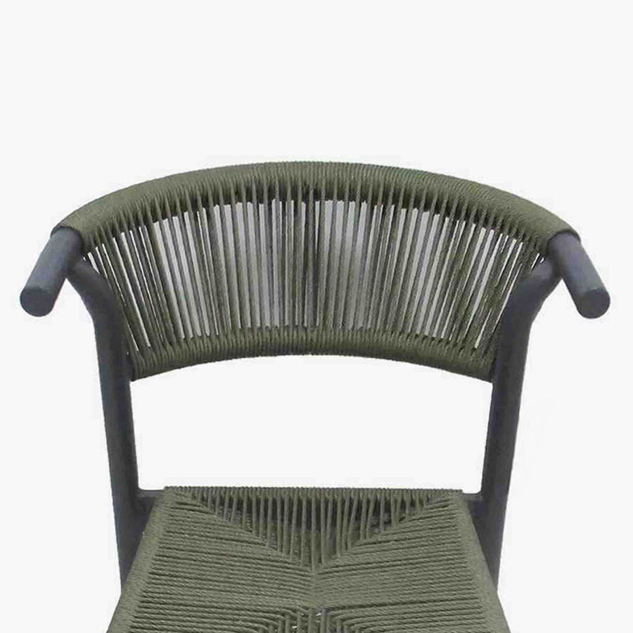 Silla de ratan verde Prado 54x63x77cm