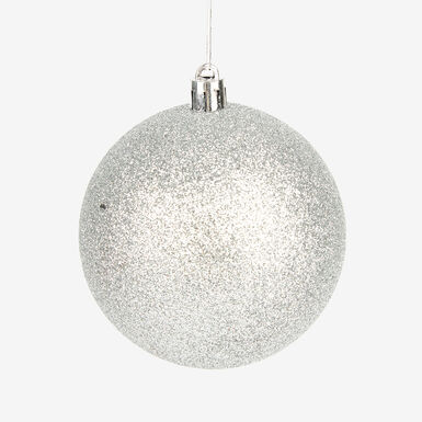 Set de 6 bolas decorativas plateadas Ø8cm