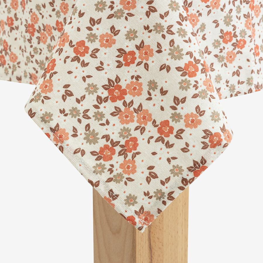 Mantel de algod&oacute;n reciclado melocot&oacute;n Alba 135x250cm