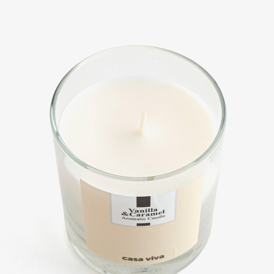 Vela arom&aacute;tica en vaso de cristal vainilla Air 200ml Casa Viva