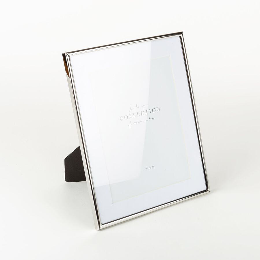 Marco de fotos de metal plateado Kilim 15x20cm