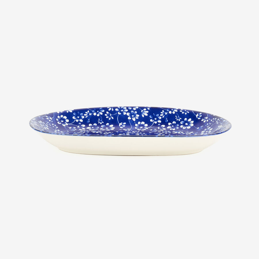 Bandeja ovalada de porcelana azul Nara 28cm