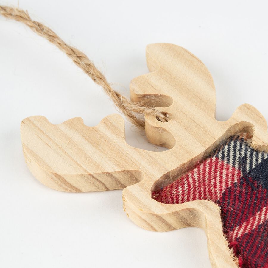 Adorno colgante de madera Ciervo vichy 10cm