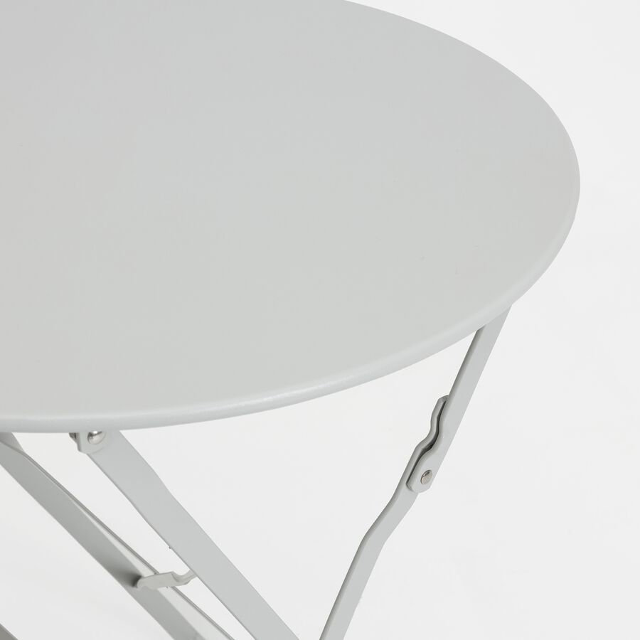 Conjunto de jard&iacute;n mesa con dos sillas gris claro Bistro &Oslash;60cm