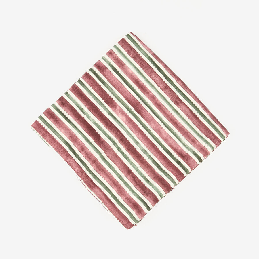 Funda de coj&iacute;n rosa y verde Rayas 45x45cm