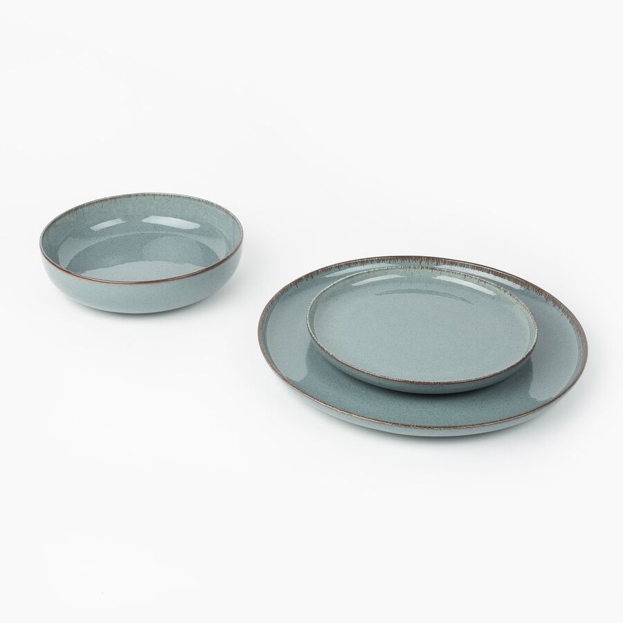 Vajilla de 12 piezas de porcelana azul Olite