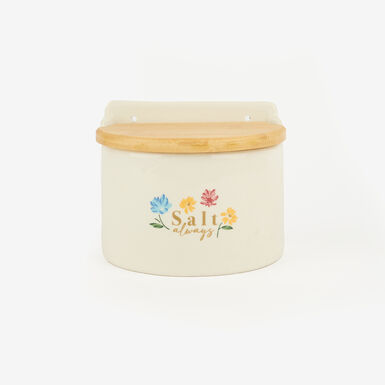 Salero de cer&aacute;mica flores 15x10x12cm