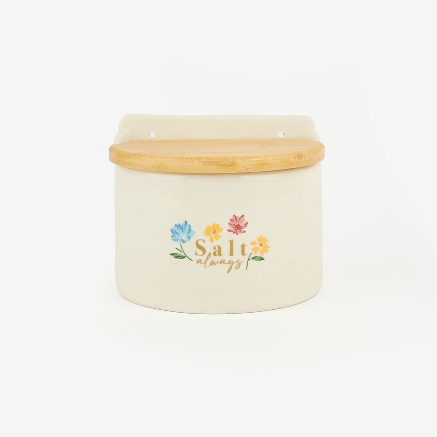 Salero de cer&aacute;mica flores 15x10x12cm