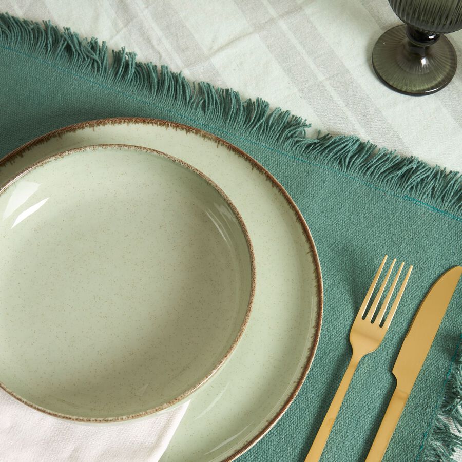 Plato hondo de porcelana verde Olite Ø19cm