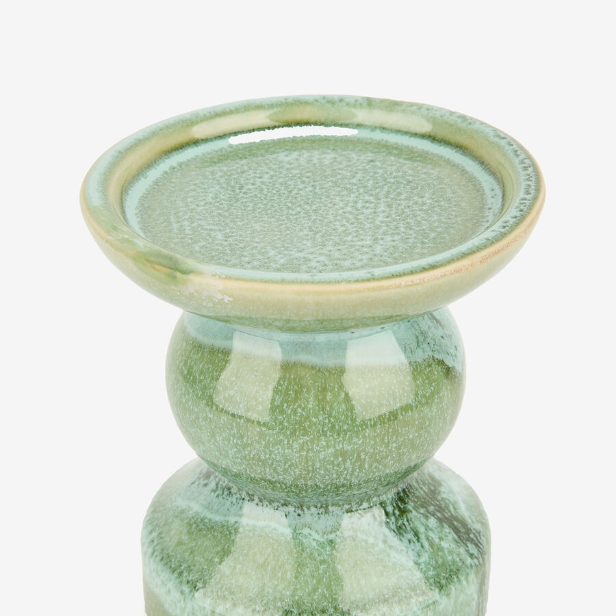 Candelabro de gres verde Narea 15cm