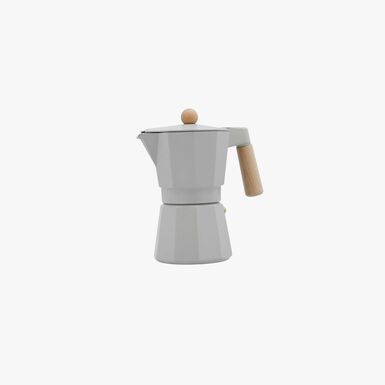 Cafetera italiana gris de aluminio fundido Bruma 6 tazas