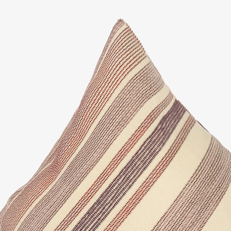 Funda de cojín exterior de algodón reciclado raya rosa Baris 45x45cm