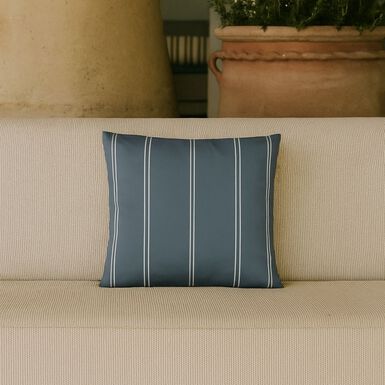 Cojín de exterior azul Rayas 43x43cm