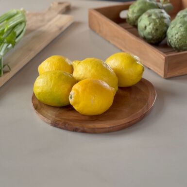 Centro de mesa de madera de acacia Simal 27x40cm