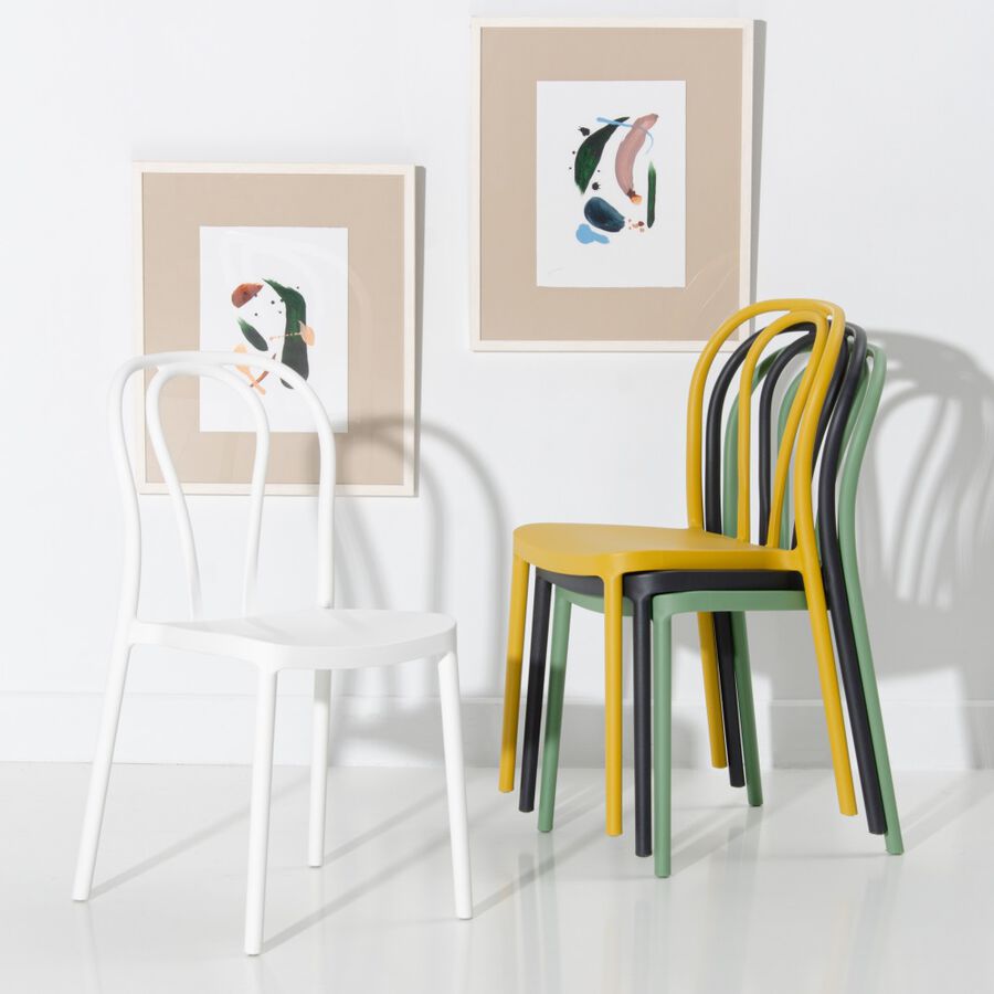 Set de 4 sillas de comedor blanco Marin 43x53x85cm