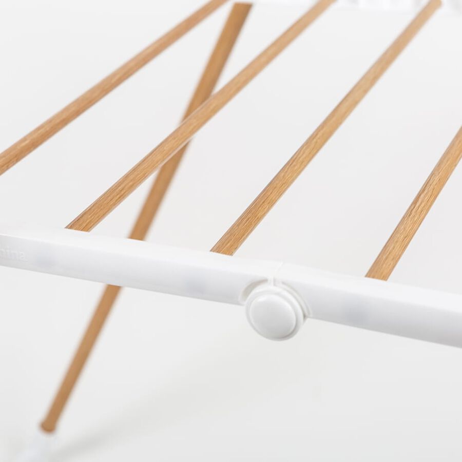 Tendedero plegable de acero inoxidable efecto madera 139x51x92cm