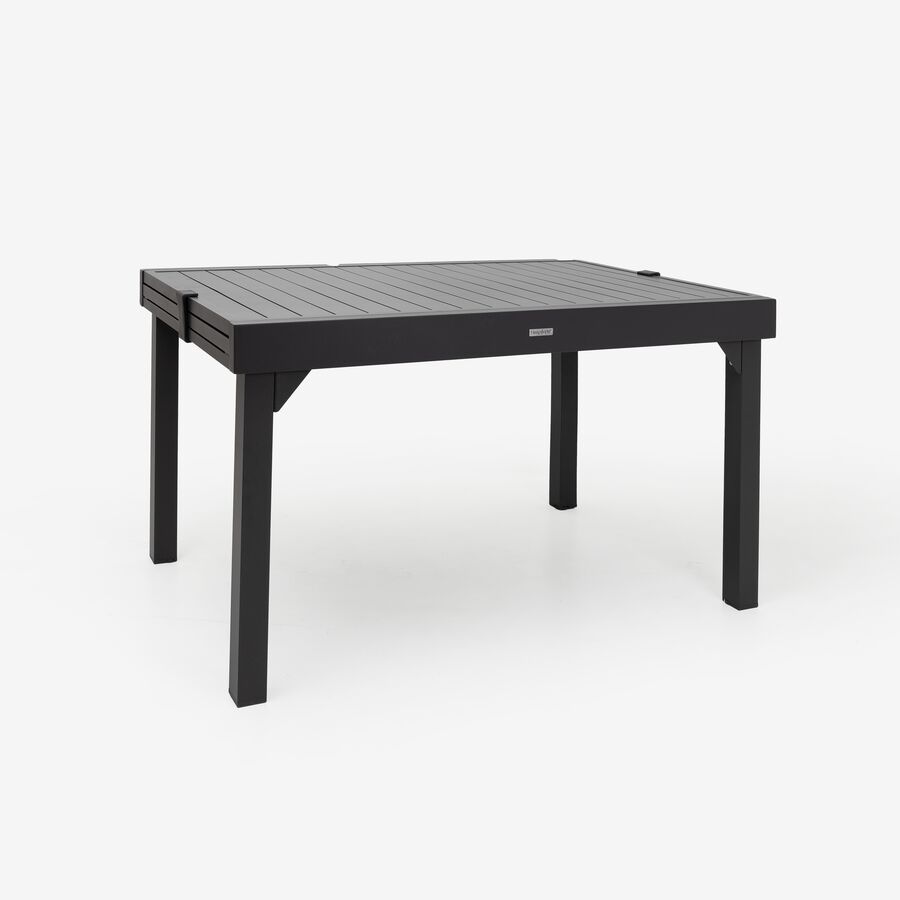 Mesa de jard&iacute;n extensible de aluminio gris Flamin 135/270x90cm