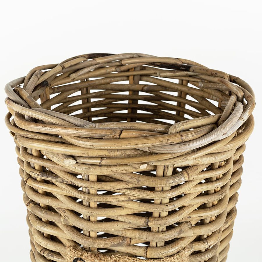 Paraguero de madera de rat&aacute;n 24x50cm