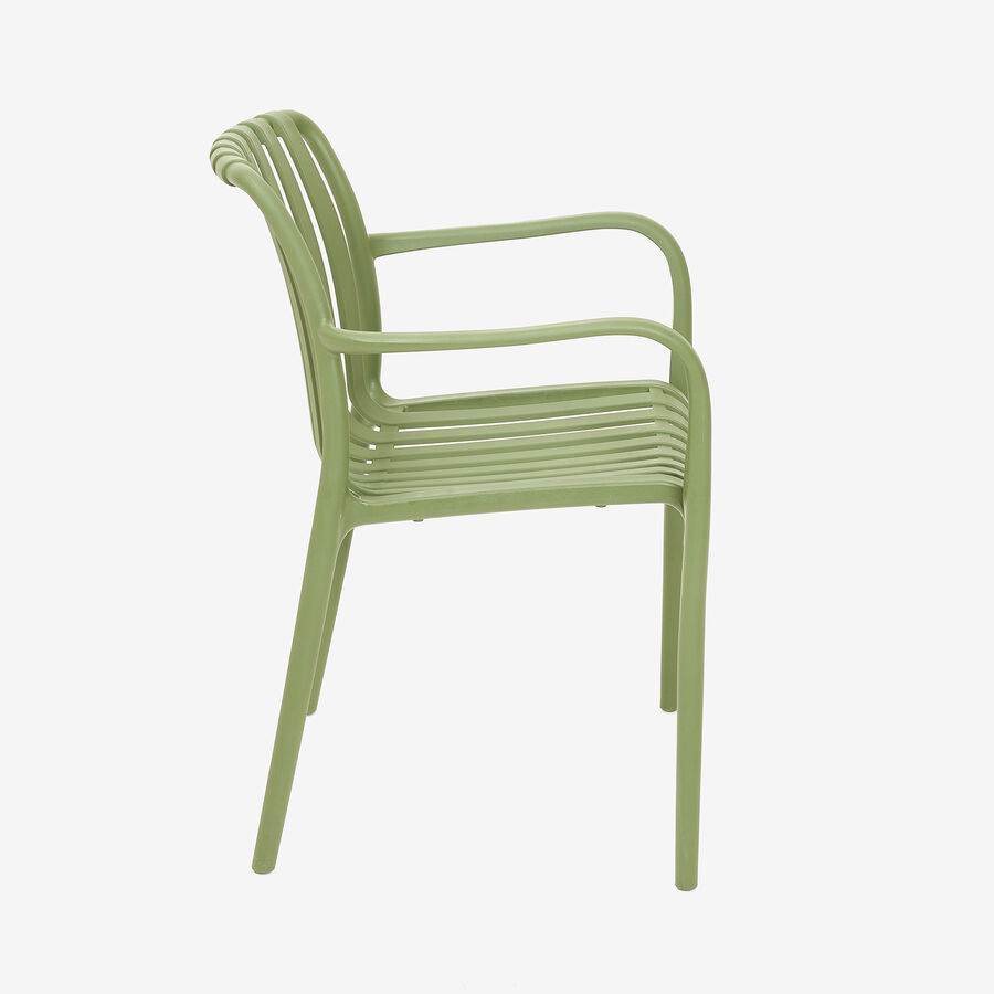 Silla de jard&iacute;n apilable de polipropileno verde Happel 59x55x81cm