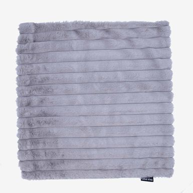 Funda de cojín efecto pelo gris Lineo 45x45cm